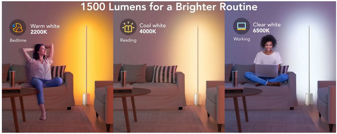 پنل روشنایی هوشمند گووی مدل Govee Lyra RGBICWW Corner Floor Lamp H6072