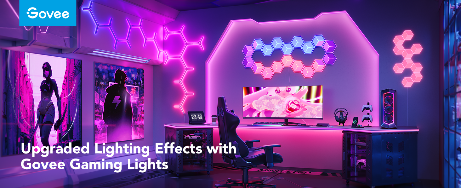 پنل روشنایی هوشمند 7 عددی گووی مدل Govee Glide Hexagon Light Panels Ultra H606A