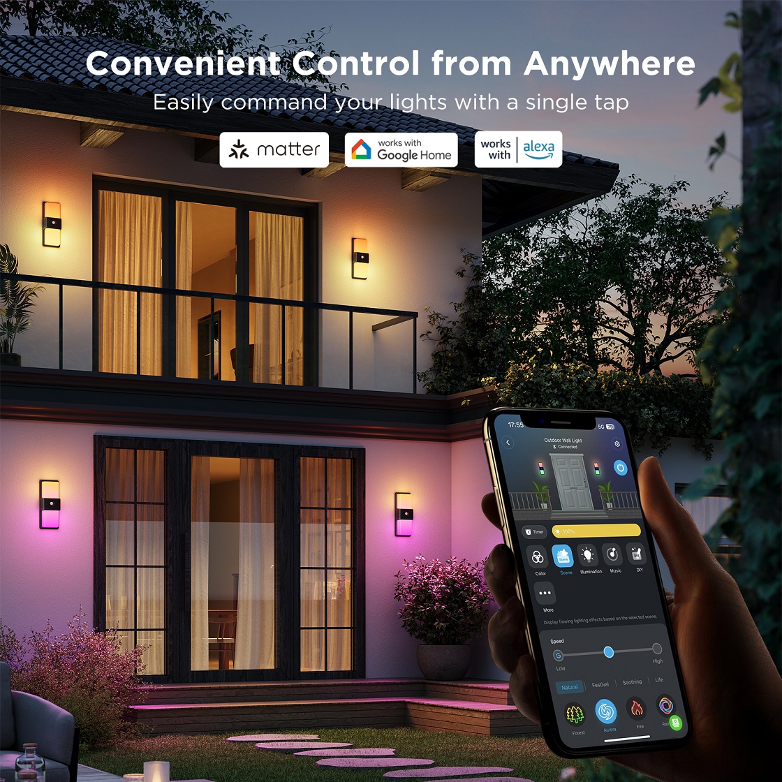 چراغ هوشمند دیواری فضای باز گووی Govee Smart Outdoor Wall light H7078