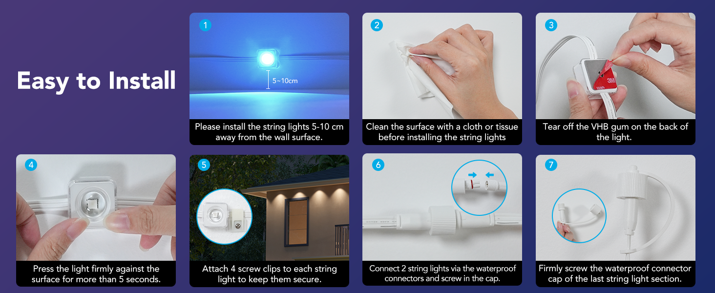 ریسه هوشمند فضای باز 30 متری گووی مدل Govee Permanent Outdoor Lights 100ft H705A