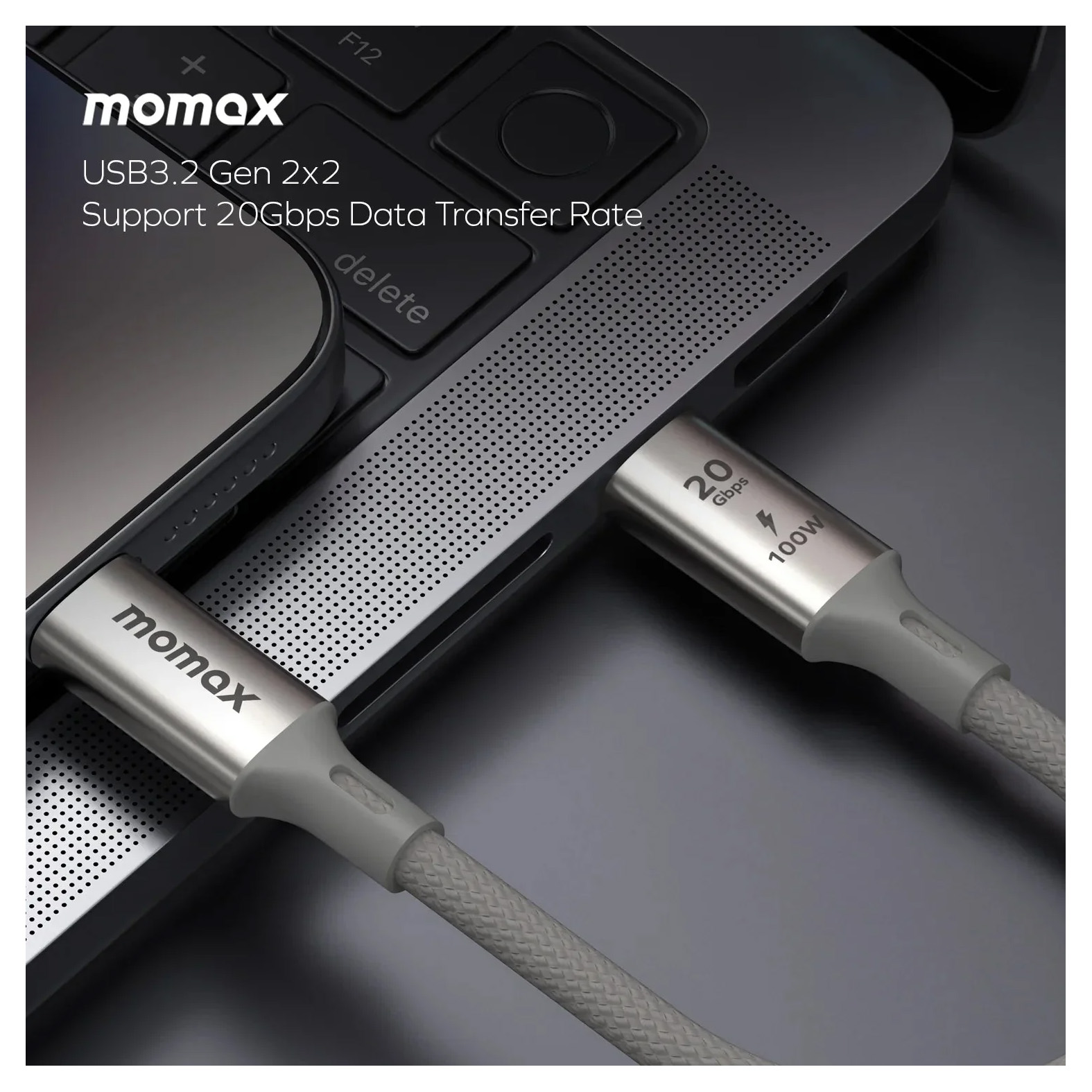 کابل 100 وات 2 متری USB-C USB3.2 مومکس مدل Momax Elite 100W DC32