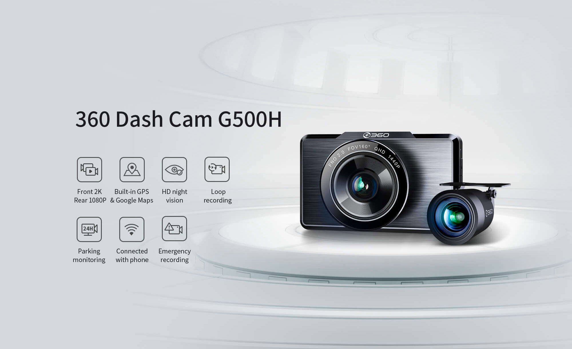 دوربین خودرو دش کم 360 دید در شب رنگی مدل Dash Cam G500H