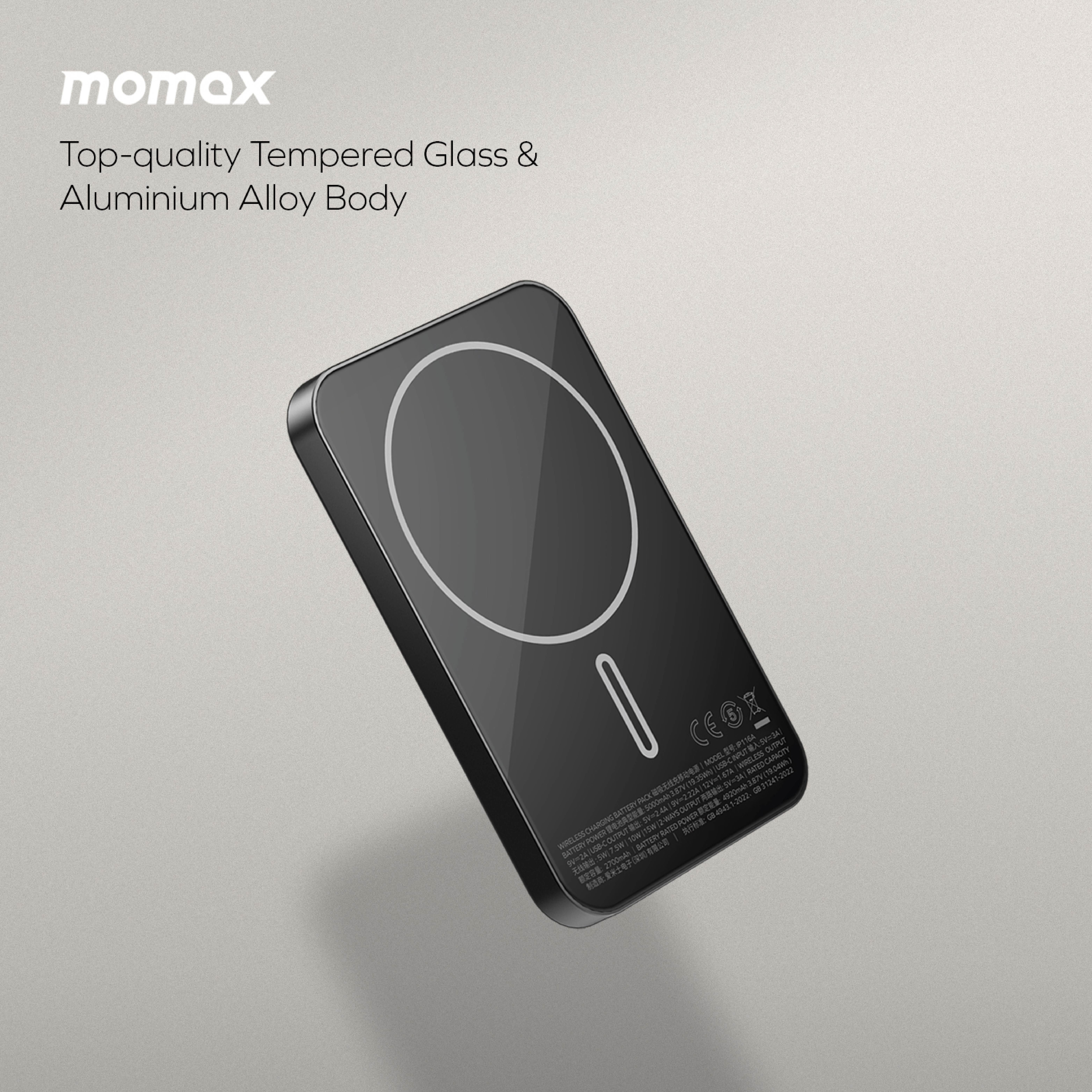 پاوربانک بیسیم مگنتیک 15 وات 5000 میلی‌آمپر مومکس مدل Momax Q.Mag X IP116