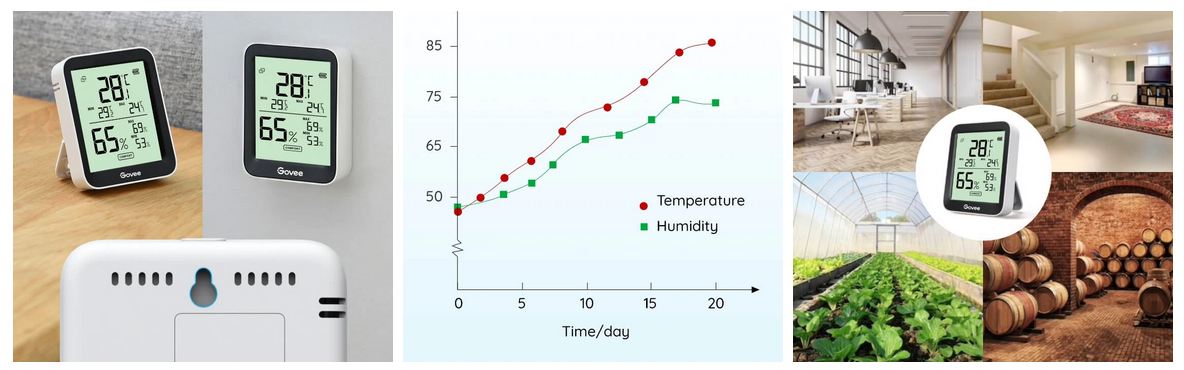 دماسنج و رطوبت سنج هوشمند گووی مدل Govee Bluetooth Hygrometer Thermometer H5075