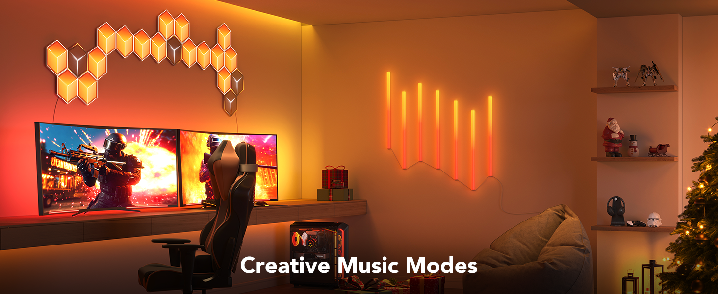 پنل روشنایی هوشمند 7 عددی گووی مدل Govee Glide Hexagon Light Panels Ultra H606A