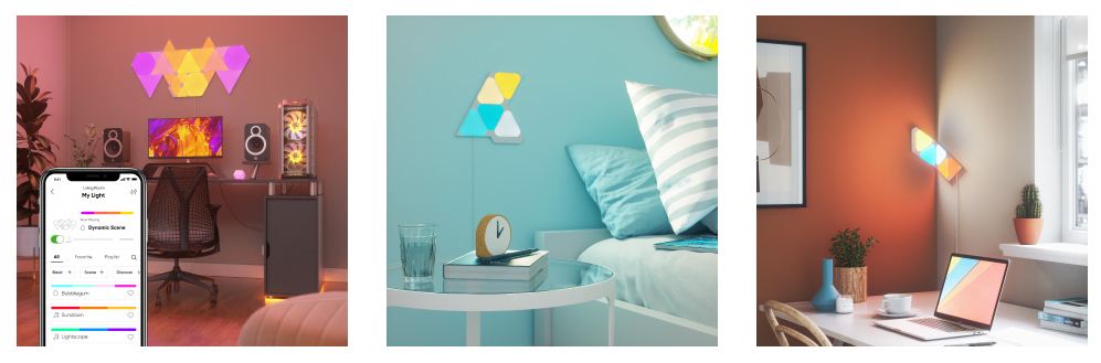 پنل توسعه‌دهنده روشنایی هوشمند 10 عددی مثلثی مدل Nanoleaf Mini Triangles