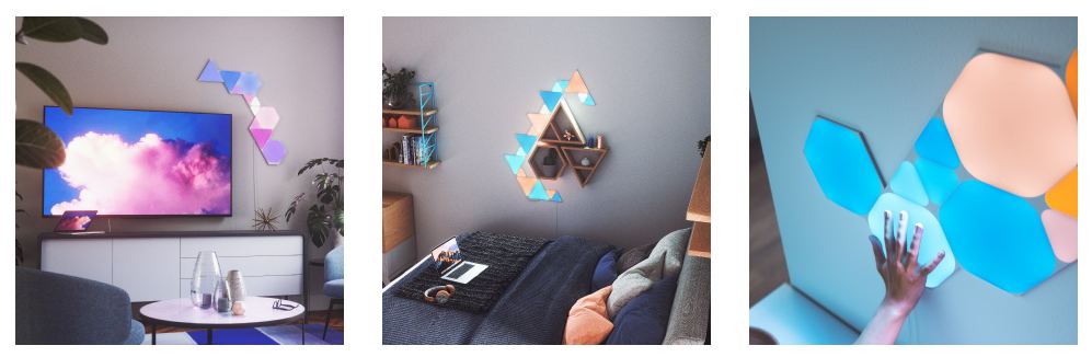 پنل توسعه‌دهنده روشنایی هوشمند 10 عددی مثلثی مدل Nanoleaf Mini Triangles