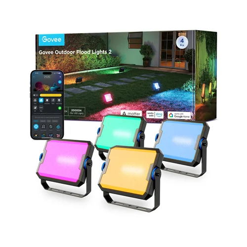 چراغ های هوشمند فضای باز گووی Govee Outdoor FLood Lights H8057