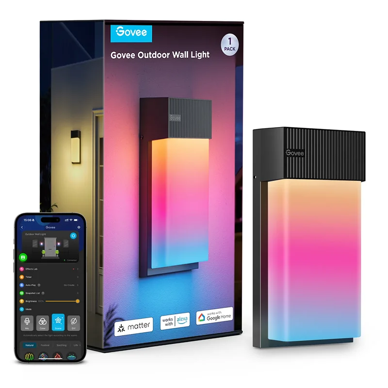 چراغ هوشمند دیواری فضای باز گووی مدل Govee Outdoor Wall Light H7075