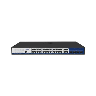 سوئیچ مدیریتی PoE گیگ 24 پورت PoE گیگ و 4 پورت Uplink گیگ یا 4 پورت Uplink گیگ SFP (کُمبو) و 1 پورت کنسول HRUI HR-AFGM-2444S-400