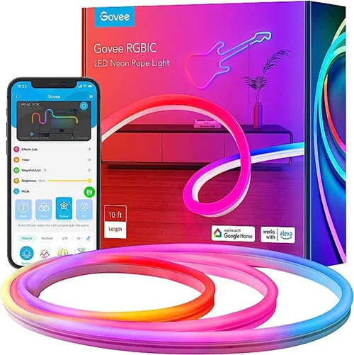 ریسه هوشمند نئون فلکسی 3 متری گووی مدل Govee RGBIC LED Neon Rope Lights H61A
