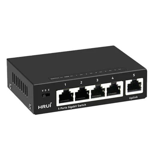 سوئیچ شبکه اترنت ۴ پورت و ۱ پورت آپلینک گیگ پهنای باند Gbps۱۰ اچ آر یو آی مدل HR-SWG1050