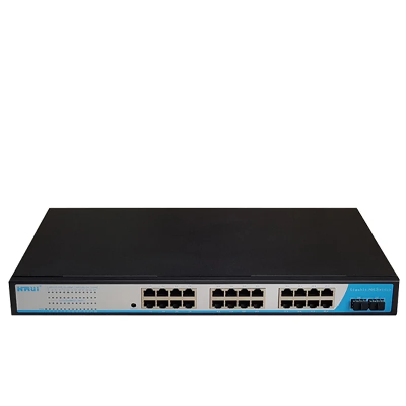 سوئیچ شبکه PoE دارای ۲۴ پورت و ۲ پورت SFP گیگ پهنای باند Gbps۵۲ اچ آر یو آی HRUI HR901-AFG-242S