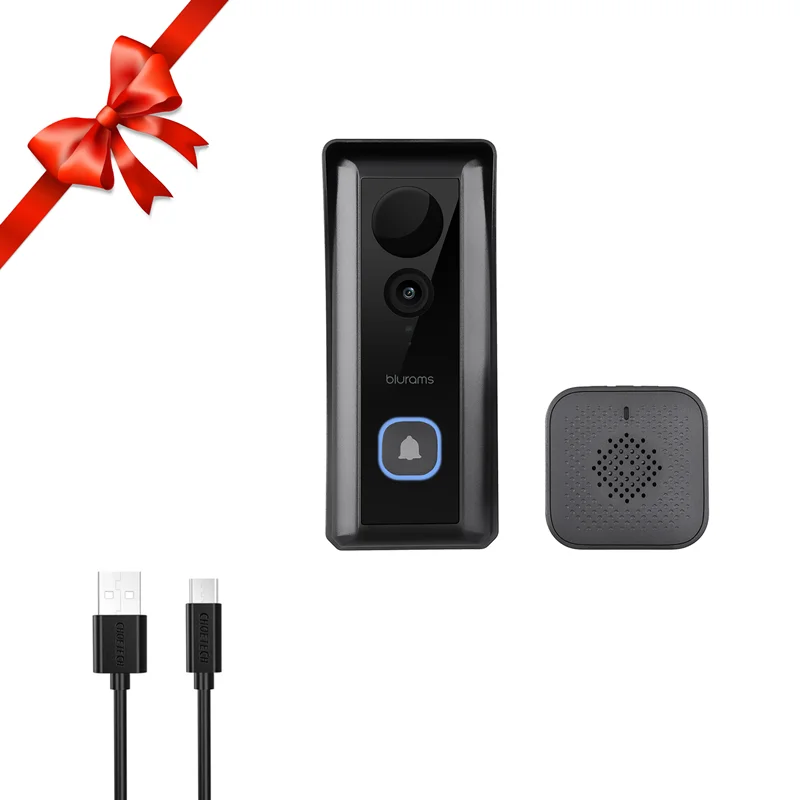 زنگ ویدیویی هوشمند بیسیم 2K بلورمز مدل Blurams Doorbell D10C + هدیه کابل چویتک
