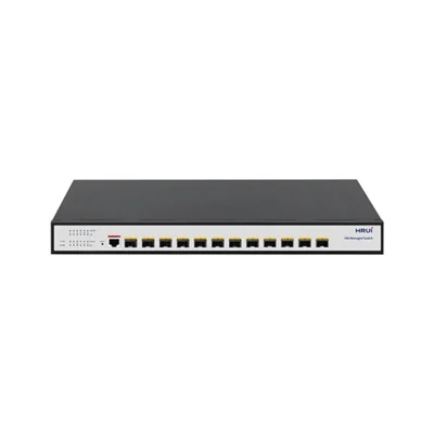 سوئیچ مدیریتی 12 پورت SFP 10G و 1 پورت کنسول گیگ اچ ار یو ای HRUI HR-SWTG3C12F