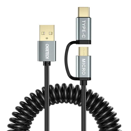 کابل 3 آمپر 1.2 متر 2 در 1 USB Type C + Micro USB چویتک مدل XAC-0012