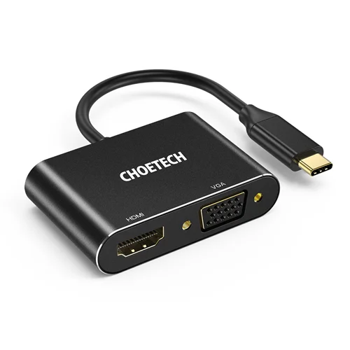 هاب 2 پورت USB-C به HDMI , VGA چویتک مدل HUB-M17