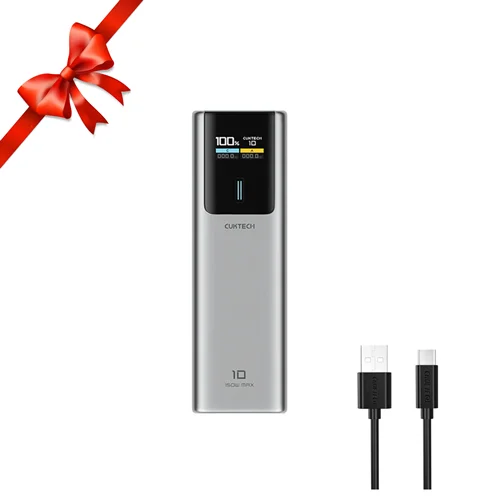 پاوربانک 150 وات 10000 میلی‌آمپر PB100P کاکتک مدل CUKTECH 10 Power Bank 10000mAh 150W MAX + هدیه کابل چویتک