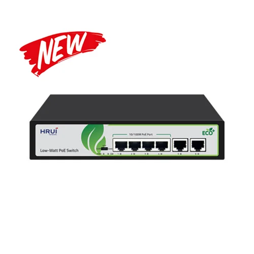 سوئیچ PoE دارای 4 پورت 10/100Mbps PoE و 2 پورت 10/100Mbps Uplink اچ ار یو ای HRUI HR902-AF-42N
