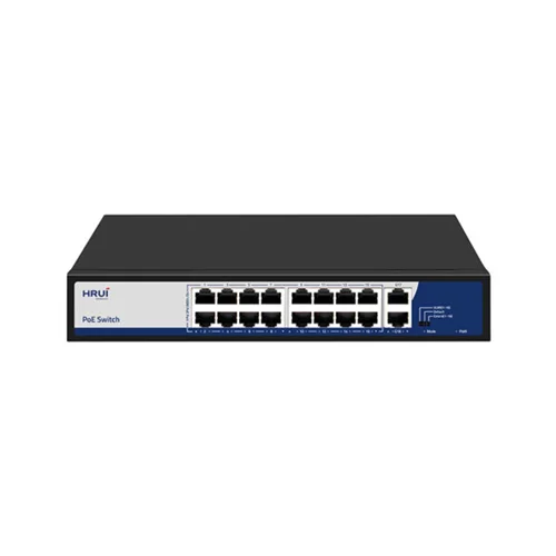 سوئیچ  16 پورت 10/100Mbps PoE و 2 پورت Uplink گیگ اچ ار یو ای HRUI HR902-AF-162G-300