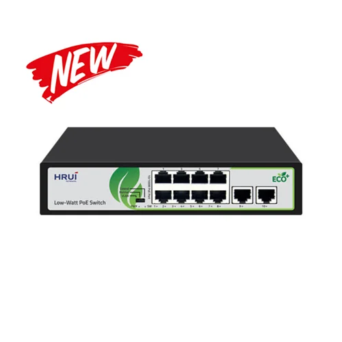 سوئیچ PoE دارای 8 پورت 10/100Mbps PoE و 2 پورت 10/100Mbps Uplink اچ ار یو ای HRUI HR902-AF-82N